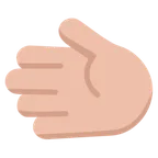 leftwards hand: medium-light skin tone untuk platform Microsoft