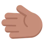 leftwards hand: medium skin tone pentru platforma Microsoft