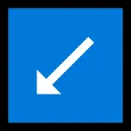 down-left arrow for Microsoft platform
