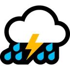 cloud with lightning and rain for Microsoft platform
