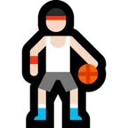 person bouncing ball: light skin tone untuk platform Microsoft