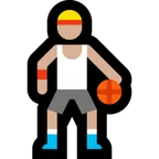 person bouncing ball: medium-light skin tone สำหรับแพลตฟอร์ม Microsoft