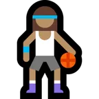 woman bouncing ball: medium skin tone für Microsoft Plattform