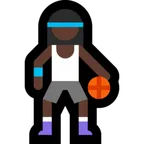 woman bouncing ball: dark skin tone עבור פלטפורמת Microsoft