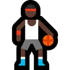 person bouncing ball: dark skin tone untuk platform Microsoft