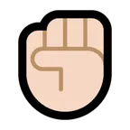 raised fist: light skin tone untuk platform Microsoft