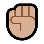raised fist: medium-light skin tone per la piattaforma Microsoft