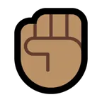 raised fist: medium skin tone per la piattaforma Microsoft