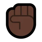 raised fist: dark skin tone für Microsoft Plattform