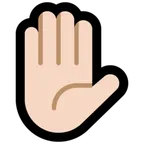 raised hand: light skin tone per la piattaforma Microsoft
