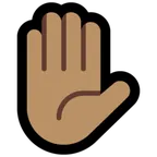 raised hand: medium skin tone pentru platforma Microsoft