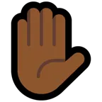Microsoft 플랫폼을 위한 raised hand: medium-dark skin tone