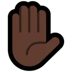 raised hand: dark skin tone pentru platforma Microsoft