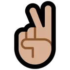 victory hand: medium-light skin tone untuk platform Microsoft