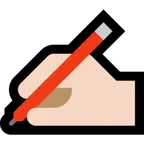 writing hand: light skin tone untuk platform Microsoft