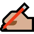 Microsoft dla platformy writing hand: medium-light skin tone