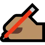 writing hand: medium skin tone per la piattaforma Microsoft