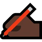writing hand: dark skin tone pentru platforma Microsoft