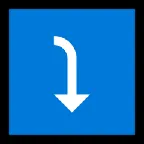 right arrow curving down per la piattaforma Microsoft