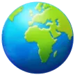 globe showing Europe-Africa สำหรับแพลตฟอร์ม Samsung
