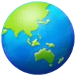Samsung platformu için globe showing Asia-Australia