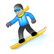 Samsung 플랫폼을 위한 snowboarder: medium-light skin tone