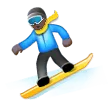 snowboarder: dark skin tone สำหรับแพลตฟอร์ม Samsung