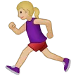 woman running: medium-light skin tone til Samsung platform
