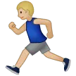 man running: medium-light skin tone per la piattaforma Samsung