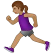 woman running: medium skin tone สำหรับแพลตฟอร์ม Samsung