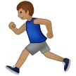 man running: medium skin tone สำหรับแพลตฟอร์ม Samsung