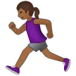 woman running: medium-dark skin tone สำหรับแพลตฟอร์ม Samsung
