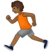 person running: medium-dark skin tone untuk platform Samsung