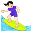 woman surfing: light skin tone untuk platform Samsung