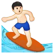 man surfing: light skin tone untuk platform Samsung