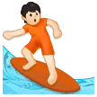 person surfing: light skin tone für Samsung Plattform