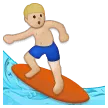 Samsung dla platformy man surfing: medium-light skin tone