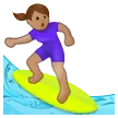 woman surfing: medium skin tone สำหรับแพลตฟอร์ม Samsung