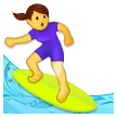 Samsung 平台中的 woman surfing