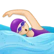 woman swimming: light skin tone til Samsung platform