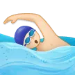 man swimming: light skin tone til Samsung platform