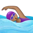 woman swimming: medium skin tone สำหรับแพลตฟอร์ม Samsung