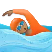 person swimming: medium skin tone untuk platform Samsung