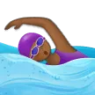woman swimming: medium-dark skin tone pentru platforma Samsung