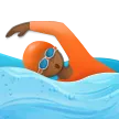 person swimming: medium-dark skin tone per la piattaforma Samsung