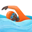 person swimming: dark skin tone per la piattaforma Samsung