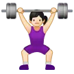 woman lifting weights: light skin tone pentru platforma Samsung