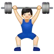 man lifting weights: light skin tone til Samsung platform