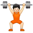 person lifting weights: light skin tone สำหรับแพลตฟอร์ม Samsung