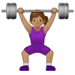 woman lifting weights: medium skin tone untuk platform Samsung